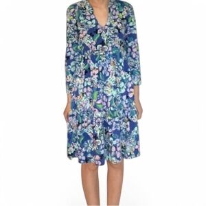 Lilly Pulitzer Alaina dress, size XXS. Blue Grotto Twilight Tropics.